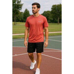Columbia Omni-Wick Red Heather T-Shirt Large Performance Outdoor Activewear